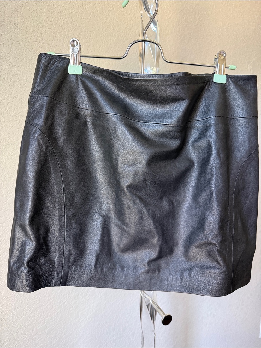 L.A.M.B. Black Leather Mini Skirt